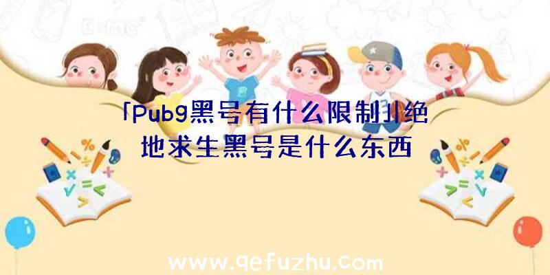 「Pubg黑号有什么限制」|绝地求生黑号是什么东西